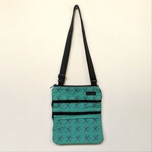 Rose City Totes PDX Airport Carpet Turquoise Crossbody Bag